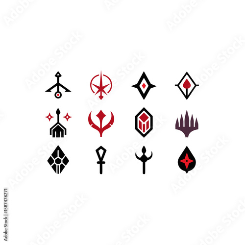 different arcane gate symbols icons set