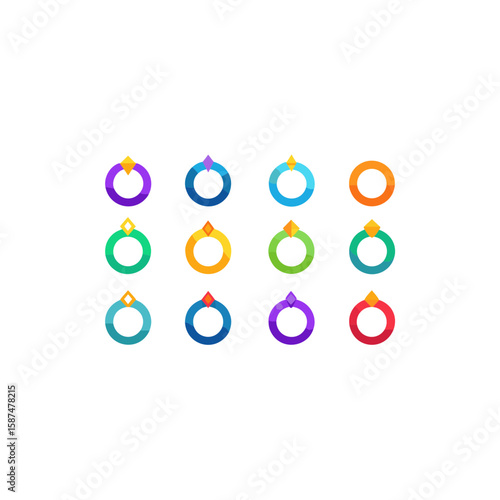 different cursed ring icons set on white 