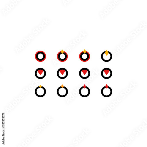 different cursed ring icons set on white 