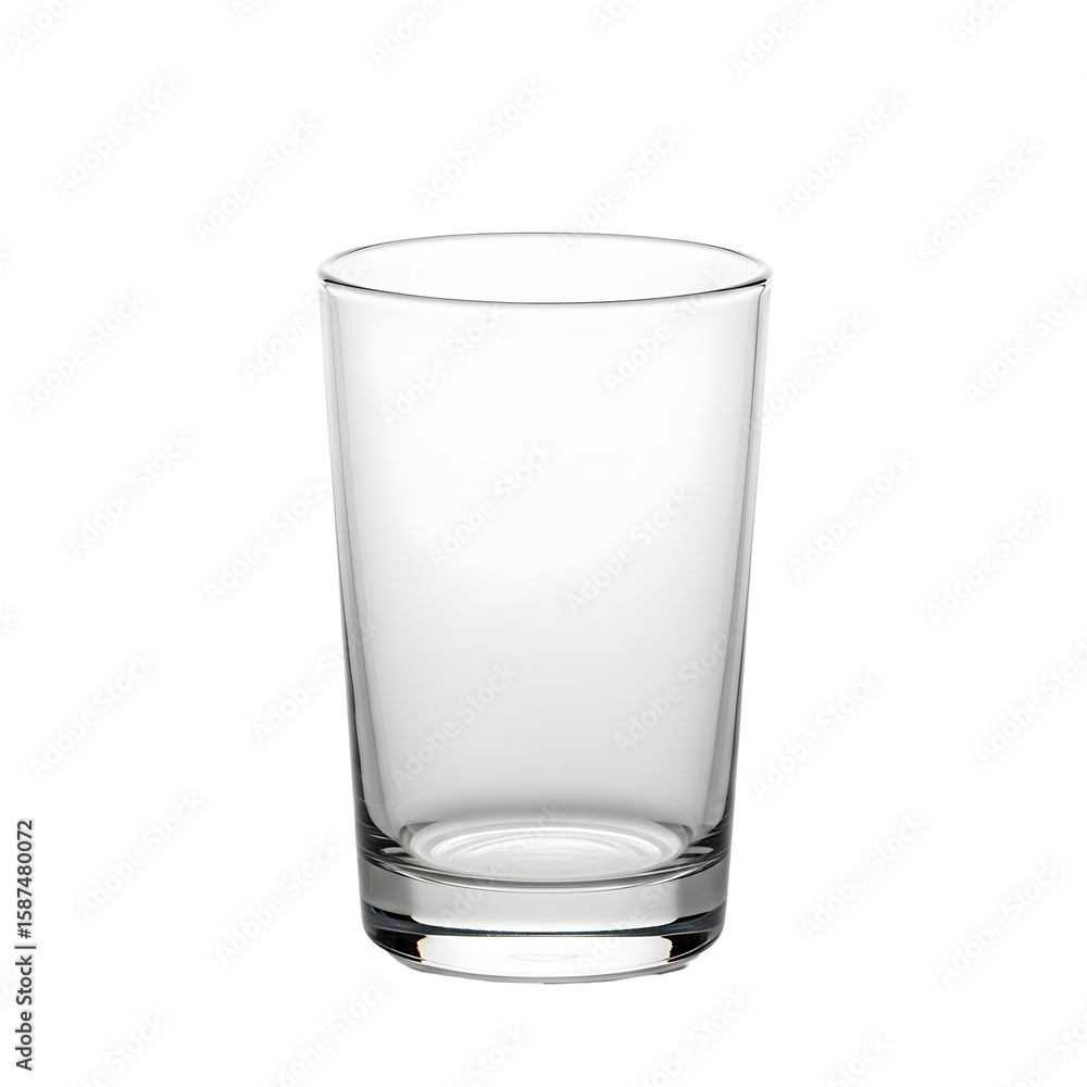 Empty glass tumbler isolated against black backdrop Empty glass tumbler isolated against black backdrop