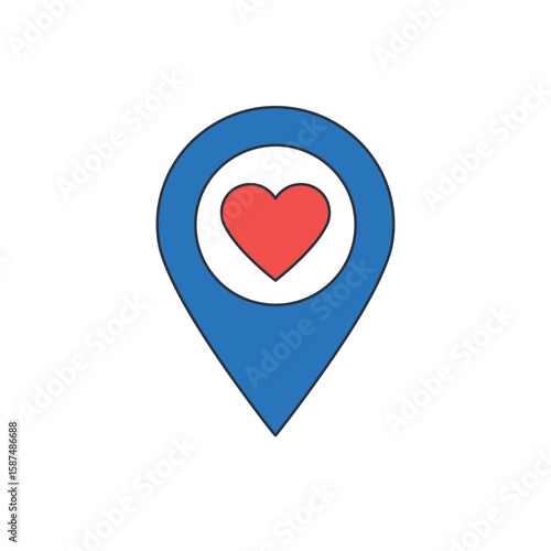 Location Pin with a Heart
