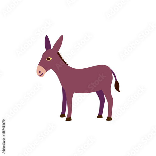 donkey standing calmly hand draw and soft color 