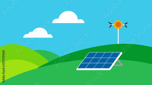 solar panels on the hill
