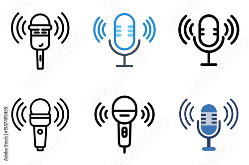 Microphone Sound Icon Audio Record Voice Broadcast Pack