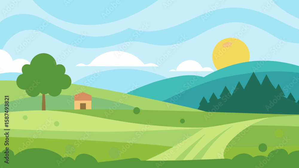 Fototapeta premium landscape with mountains