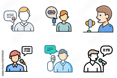 Person Microphone Icon Speak Announce Present Talk Pack

