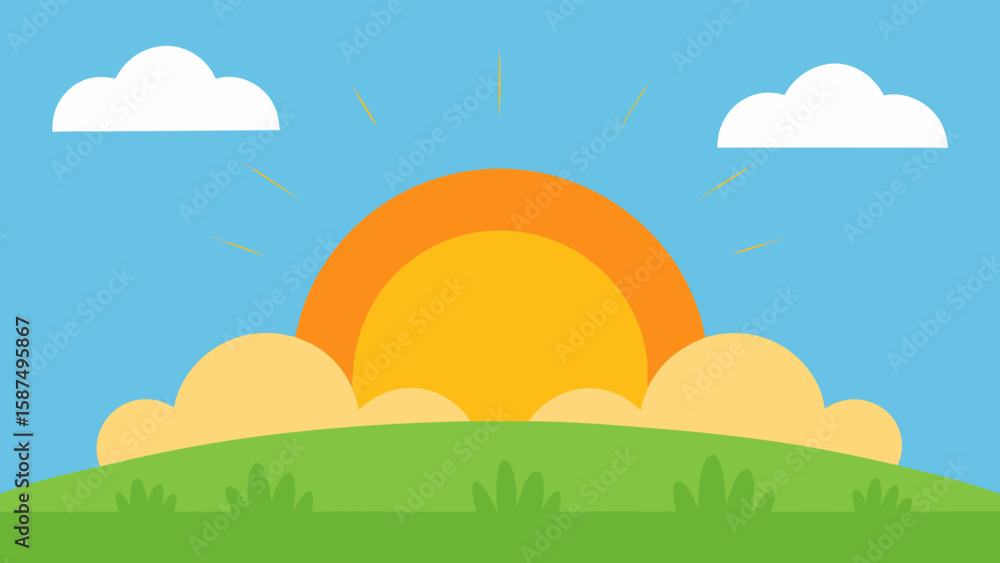 Fototapeta premium vector illustration of a landscape