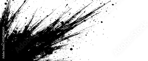 Vector grunge brush strokes texture rough black scratches for wallpaper, paint splatter template, dirt banner, watercolor design.