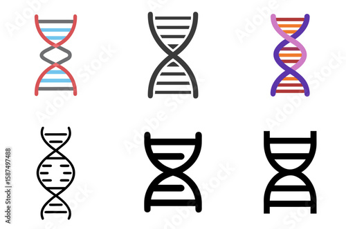 Double helix DNA icon for biology, genetic study, biotechnology, and laboratory research