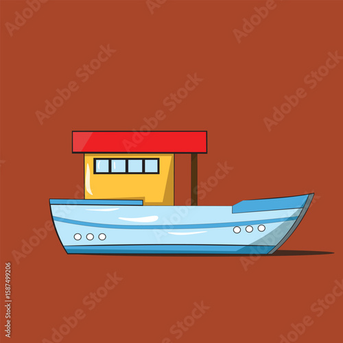 Vector boat illustration.