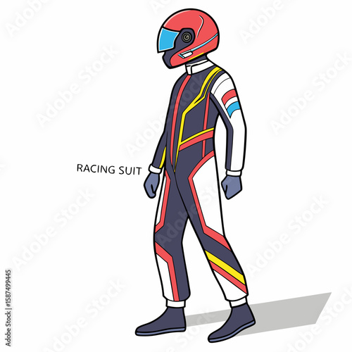 Racing Suit  Vector Racing Helmet, Flags, Car & Track AI Design