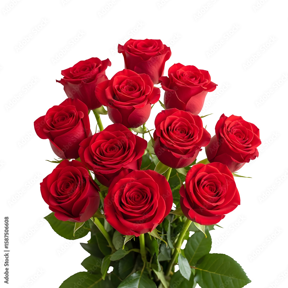 Obraz premium Bouquet of beautiful red roses on black