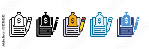 Loan Agreement Icon Set Multiple Style Collection