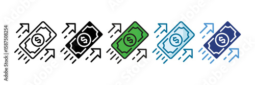Cash Flow Icon Set Multiple Style Collection
