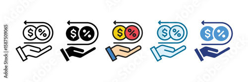 Tax Refund Icon Set Multiple Style Collection