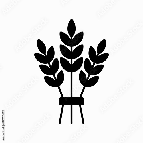 Sheaf of wheat bundle, symbolizing grain harvest – black fill