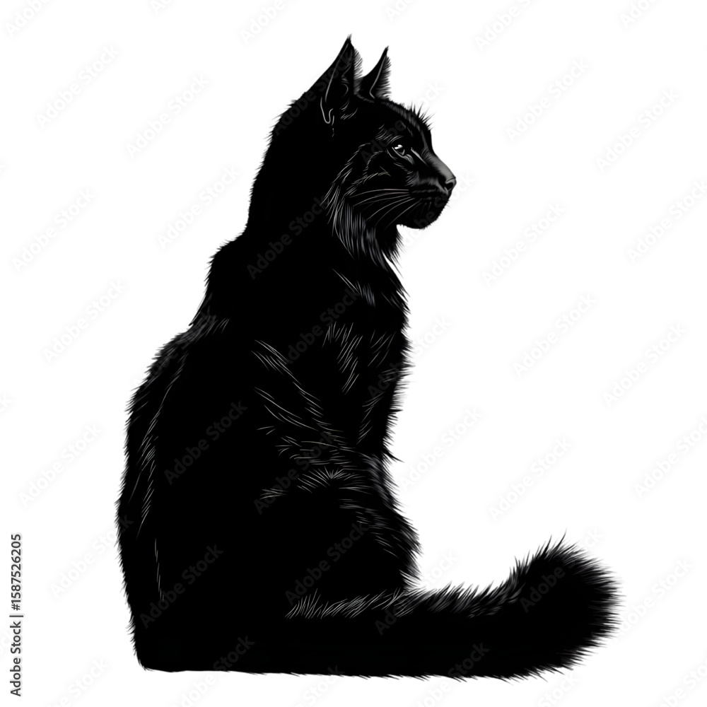 Obraz premium Lynx black silhouette isolated on a transparent background