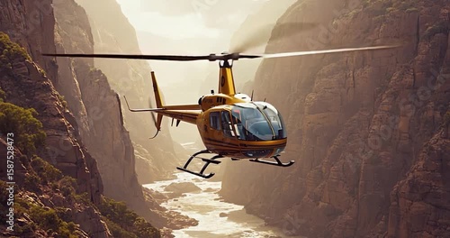 Golden helicopter canyon flight
