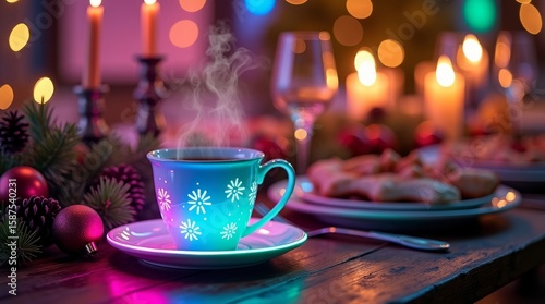 Festive Christmas Mug & Candlelight Glow