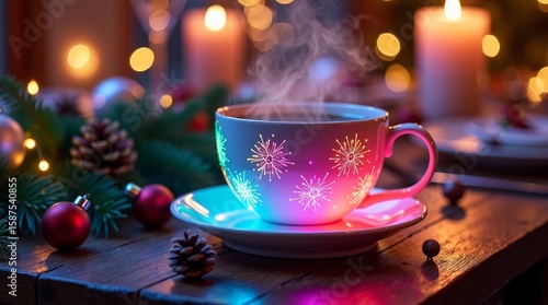 Festive Christmas Mug & Candlelight Glow