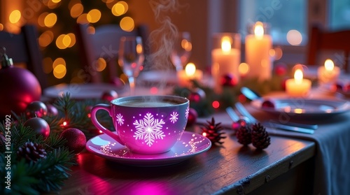 Festive Christmas Mug & Candlelight Glow