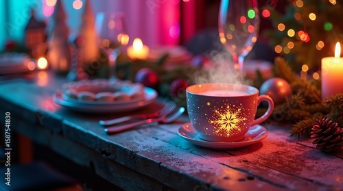 Festive Christmas Mug & Candlelight Glow