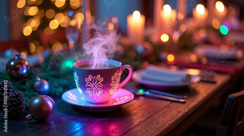 Festive Christmas Mug & Candlelight Glow