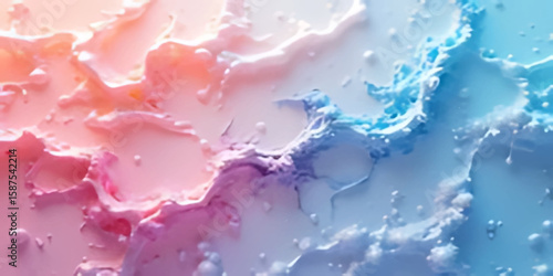 Pastel watercolor illustration on white paper textures, hand painted watercolor background. Pink blue Splash of Refreshment. Texture paper of colorful watercolor background with element for design.