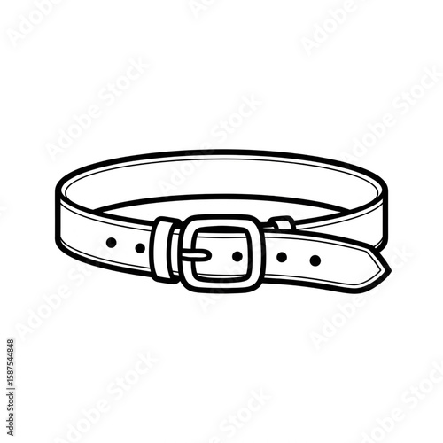 A black and white belt illustration line art of a coloring page 