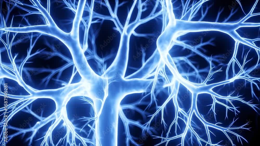 Glowing Neural Network: Abstract Blue Brain Connections Animation Glowing Neural Network: Abstract Blue Brain Connections Animation