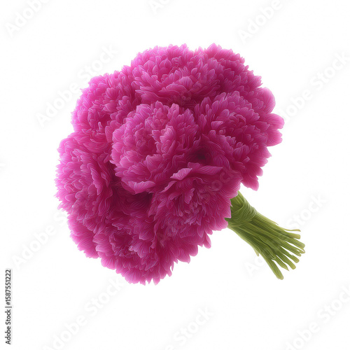 A vibrant bouquet of pink flowers on a white isolated background, showcasing the beauty and charm of floral arrangements, perfect for floral themes or decorations.