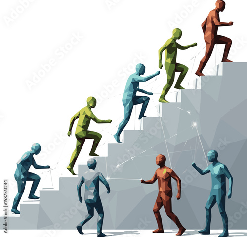 Isolated a kinds of  deferent  people, soccer, illustration, football, dance, ball, evolution, sports, vector art with white background.