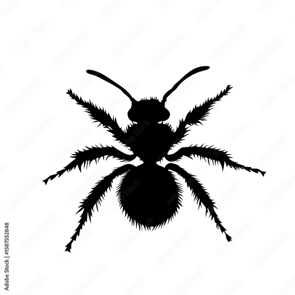 Obraz premium Velvet Ant black silhouette isolated on a transparent backgroundVelvet Ant black silhouette isolated on a transparent background