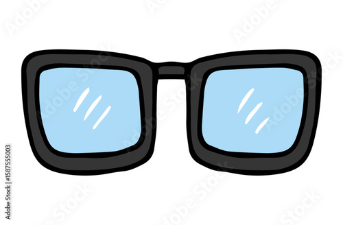 Eyeglasses for Focus and Clarity: A simple and stylized illustration of eyeglasses, symbolizing focus, vision, and the pursuit of knowledge and learning. 