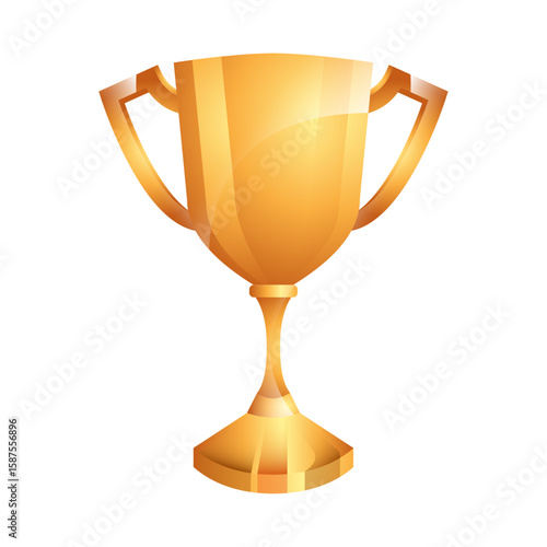 Golden Trophy: A close-up studio shot of a shiny gold trophy, symbolizing victory and achievement, perfectly capturing the essence of success, rewards and acknowledgement.
