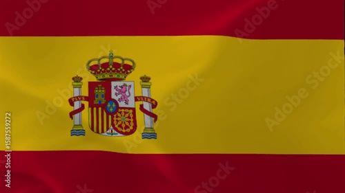 Wallpaper Mural Waving flag of Spain with red yellow red stripes and coat of arms suitable for European contexts Torontodigital.ca