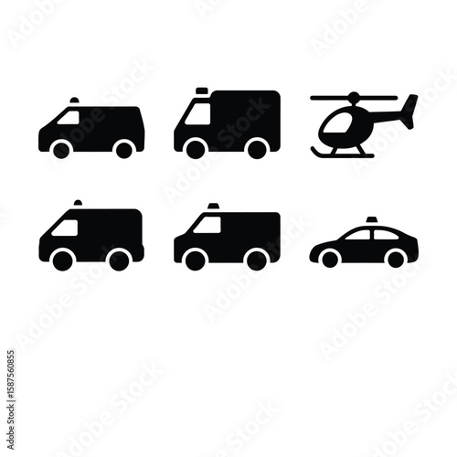 Wallpaper Mural transportation icons set Torontodigital.ca