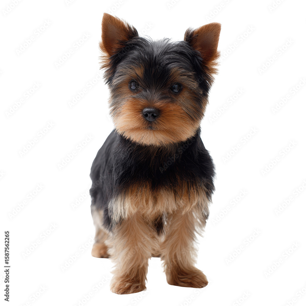 Cute Yorkshire Terrier puppy with a fluffy coat, standing proudly. This adorable little dog exudes charm and playfulness, making it an ideal companion for families and individuals. Cute Yorkshire Terrier puppy with a fluffy coat, standing proudly. This adorable little dog exudes charm and playfulness, making it an ideal companion for families and individuals.