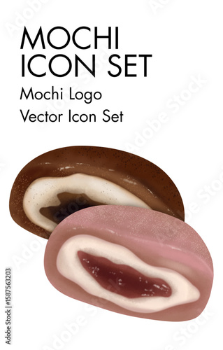 Mochi logo vector Icon set
