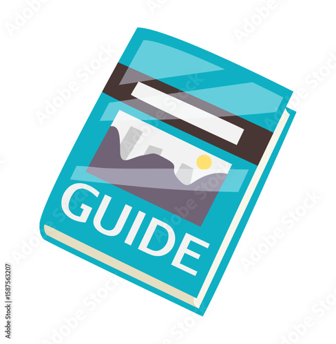 Travel Guide: A vibrant, illustrated travel guide beckons, promising exploration and adventure with its inviting cover design and the promise of new destinations. 
