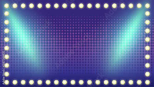 Vibrant Game Show Stage with Spotlight Effect