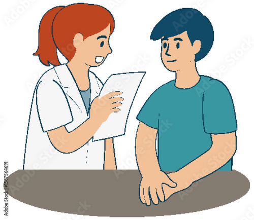 Friendly Medical Consultation Vector Illustration