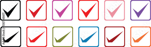 check marks and red cross mark icon button.Green tick OK and red X cross. YES and.check mark varieties colorful. Tick icon.Check box tick mark icon set button correct right.Check mark and cross mark i