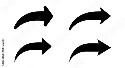 Arrow Set: Four dynamic arrows in a modern, streamlined design, showcasing movement, direction, and progression with a simple, elegant aesthetic.