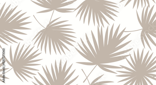 Botanical Pattern: A repeating pattern of elegant, beige botanical elements creates a calming and stylish visual, perfect for design and decorative projects. 