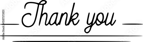 Handwritten cursive "Thank You" with underline.