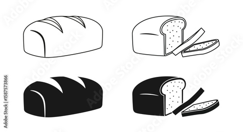 Artisan Bread Varieties: A visual culinary composition showcasing a range of freshly baked artisan bread loaves, ideal for food blogging and culinary projects.