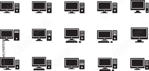 Desktop Vector Illustration – Modern Computer Workspace Setup