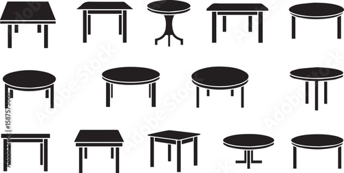 Table Vector Illustration – Modern Furniture for Dining and Workspace