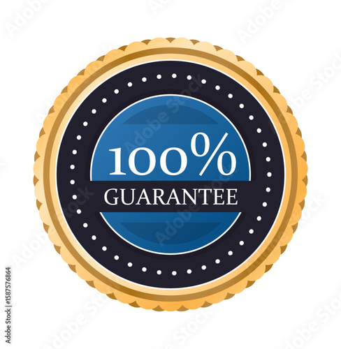 Guaranteed Assurance Seal: A stunning, detailed illustration of a circular guarantee seal, representing a promise of quality, reliability, and unwavering satisfaction.